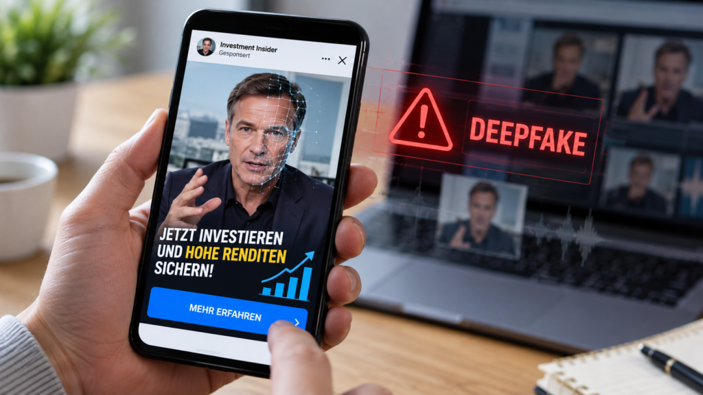 Deepfake-Werbung auf dem Handy
