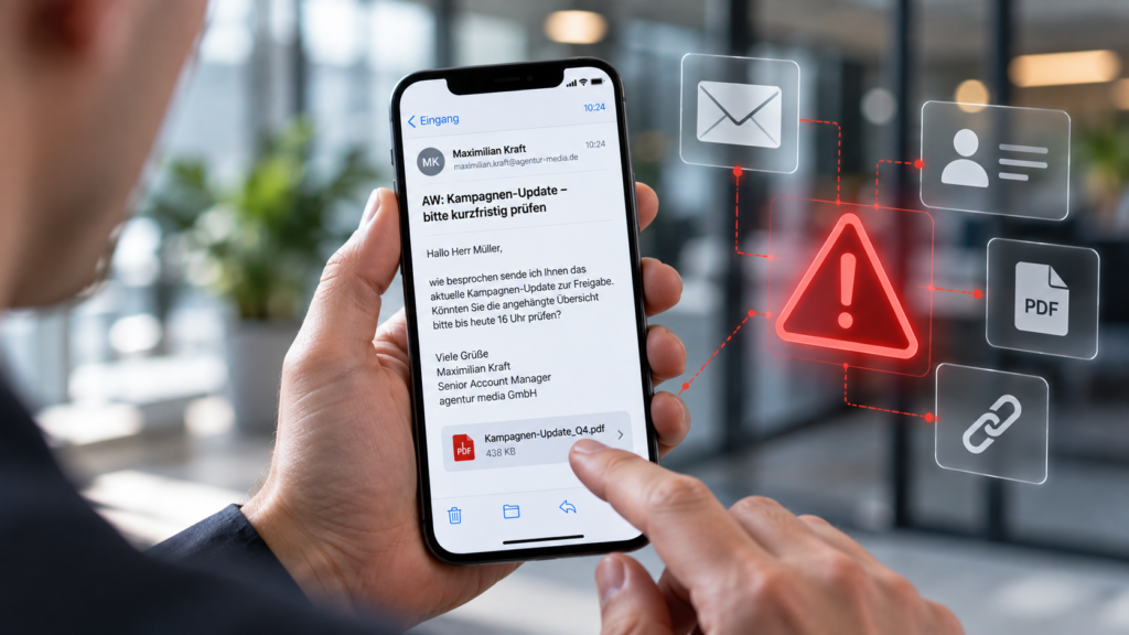Phishing-Warnung auf dem Handy